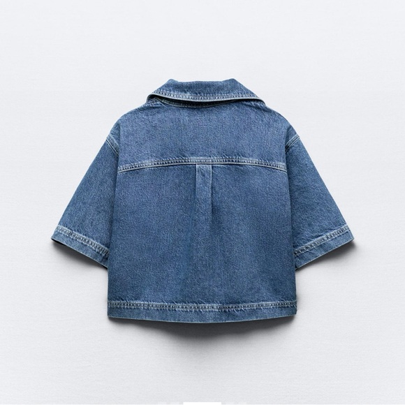 Zara Denim Crop Top and Skort Set - Picture 5 of 7